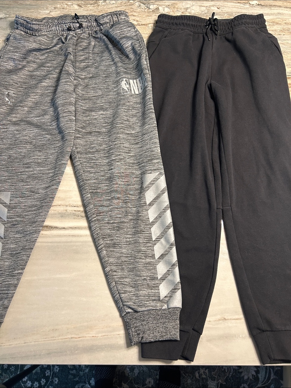 NBA Grey Heather & Black Double Pack Jogger Sweatpants Sz M Members Mark Sz S